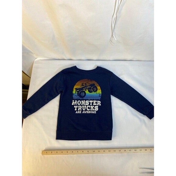 Monster Truck Toddler Garanimals Navy Blue Sweatshirt Size 3T Soft - Picture 1 of 5